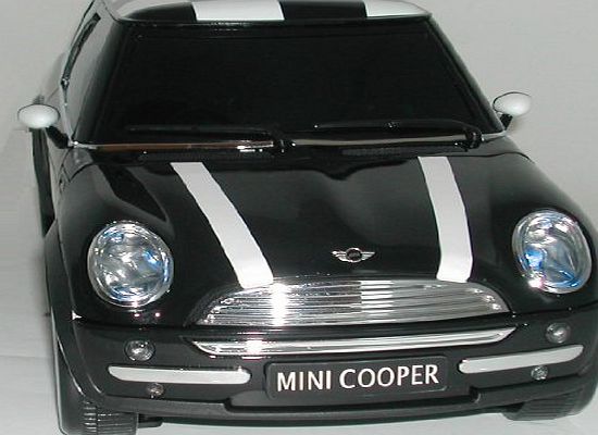 Steepletone Mini Cooper Car Stereo CD PLAYER - RADIO   USB MP3 Playback (Licensed BMW Mini) - Black with Black amp; White Chequered Roof amp; White Striped Bonnet