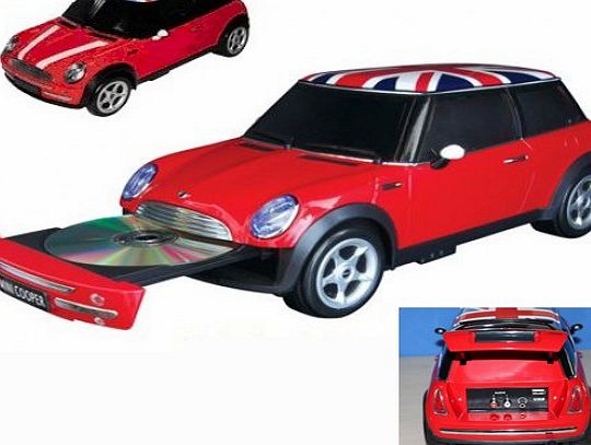 Steepletone Mini Cooper Car Stereo CD PLAYER amp; RADIO   USB MP3 Playback (Licensed BMW Mini) - RED with Union Jack Roof - MD7A