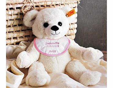 Personalised Pink or Blue Bib Teddy Bear