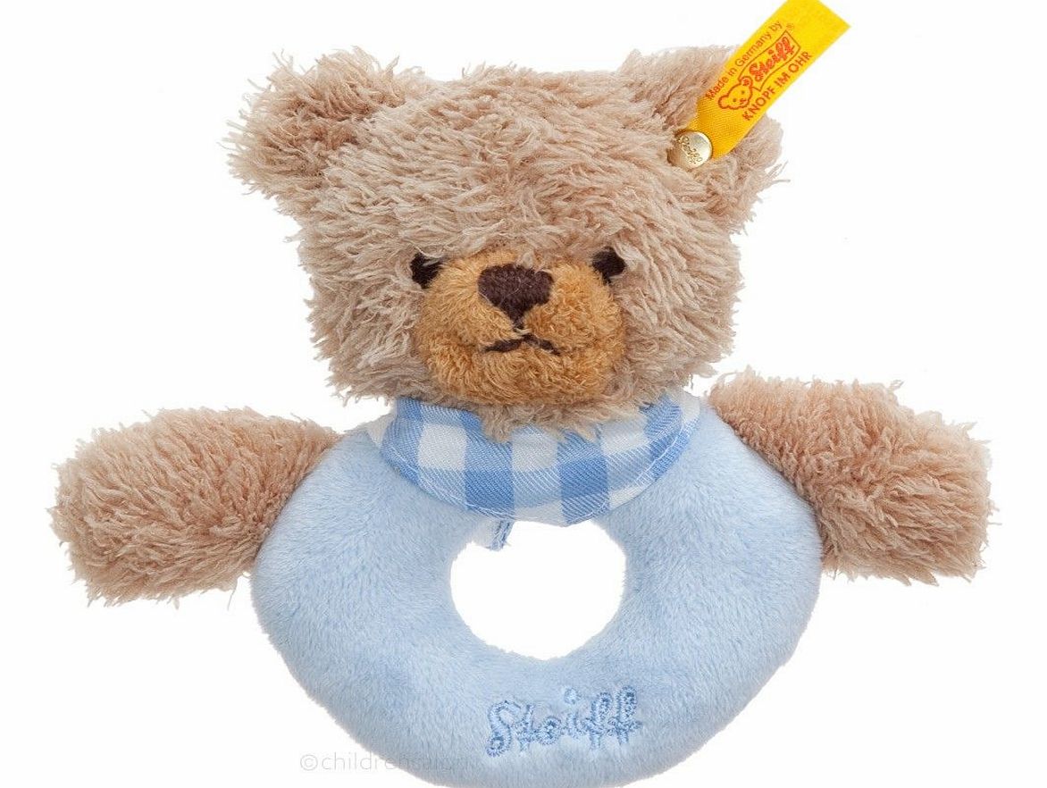 Steiff Sleep Well Bear 12cm Grip Toy in Blue 2013