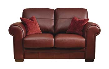 Ascot Leather 2 Seater Sofa in Delta Russet - Fast Delivery