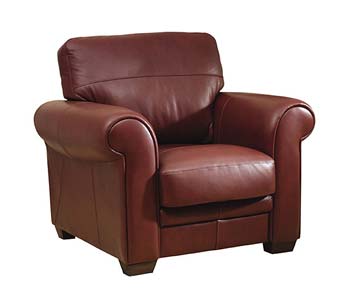 Ascot Leather Armchair in Delta Russet - Fast Delivery