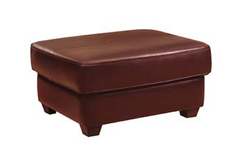 Ascot Leather Storage Footstool in Delta Russet - Fast Delivery