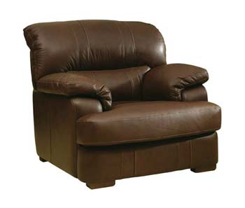Steinhoff Furniture Buxton Leather Armchair in Delta Brown - Fast Delivery