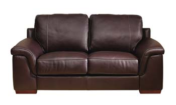 Steinhoff Furniture Torrino Leather 2 Seater Sofa in Maxi Chocolate