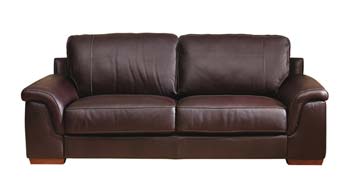 Steinhoff Furniture Torrino Leather 3 Seater Sofa in Maxi Chocolate