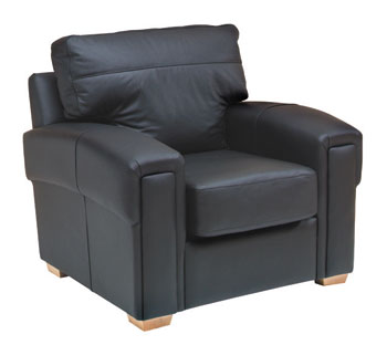 Baltimore Leather Armchair in Napetta Black - Fast Delivery