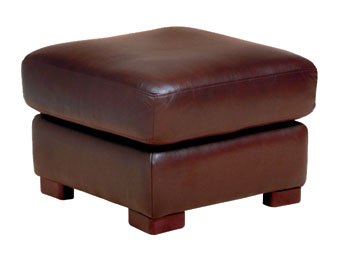 Steinhoff UK Furniture Ltd Boston Leather Footstool in Cabria Chocolate - Fast Delivery
