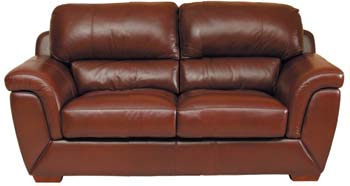 Steinhoff UK Furniture Ltd Carlisle Leather 2 Seater Sofa in Oiled Rococo