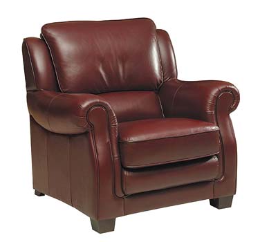 Dorset Leather Armchair in Corsair Burgundy - Fast Delivery