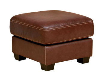 Steinhoff UK Furniture Ltd Genoa Leather Footstool in Corsair Brown - Fast Delivery