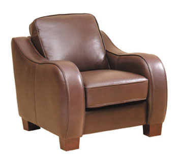Steinhoff UK Furniture Ltd Madison Leather Armchair in Cabria Chocolate - Fast Delivery