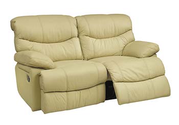 Steinhoff UK Furniture Ltd Melody Leather 2 Seater Recliner Sofa in Athena Cream - Fast Delivery