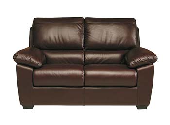 Steinhoff UK Furniture Ltd Napoli Leather 2 Seater Sofa in Corsair Chestnut - Fast Delivery