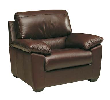 Napoli Leather Armchair in Corsair Chestnut - Fast Delivery