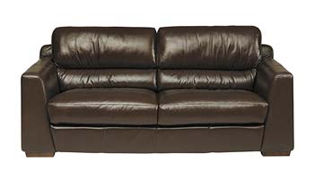 Sydney Leather 3 Seater Sofa in Morano Chocolate - Fast Delivery