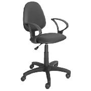 Stella Leather Faced Mid Back Office Chair, Black