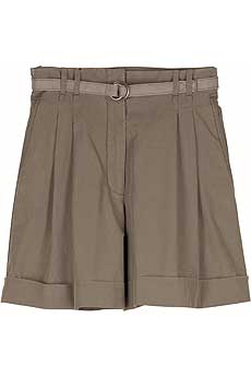 Cotton pleat-front shorts