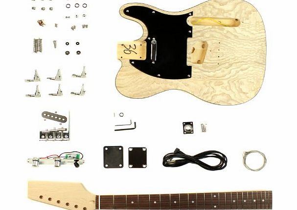 Stellah T Style Electric Guitar DIY Kit Unfinished Project GK-STL-100BNA with Ash Burl Top