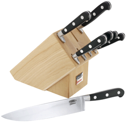 Stellar Sabatier 7Pce Knife Set in Beechwood Block