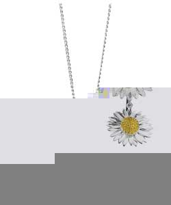 Silver and 9ct Gold 2 Flower Pendant