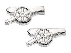 Silver Arsenal FC Cannon Earrings 10mm