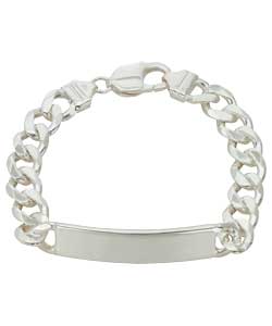 Silver Boys Solid Look ID Bracelet -