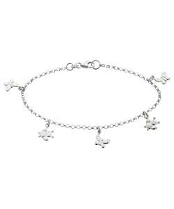 sterling Silver Butterfly and Bumblebee Charm Bracelet