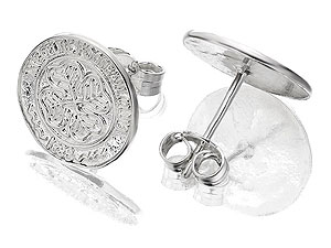 Silver Celtic FC Crest Earrings 11mm -