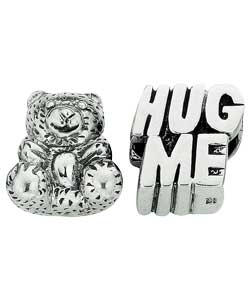 Sterling Silver Childs Bear and Hug Me Charms