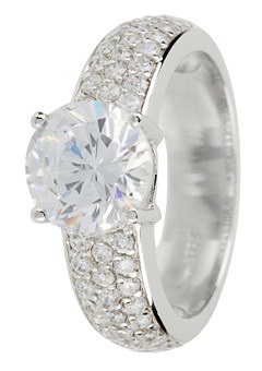Silver Cubic Zirconia Solitaire and