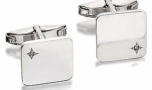 Silver Diamond Set Cufflinks - 014719