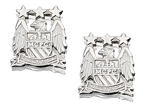 Silver Manchester City Crest Earrings -