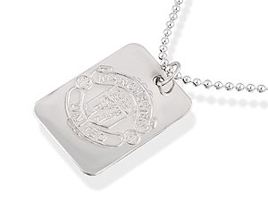 Sterling Silver Manchester United Dog Tag And