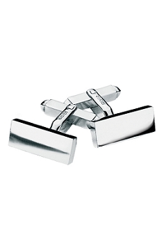 Sterling Silver Plain Rectangular Cufflinks