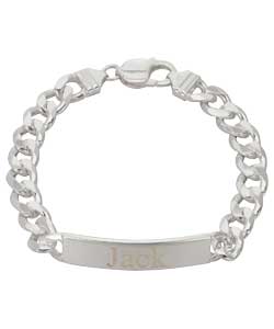 Silver Solid Boys Identity Bracelet