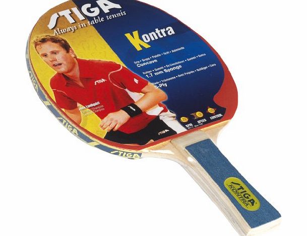 Stiga 183101 Kontra Table Tennis Bat - Red, Concave