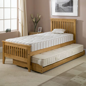 Dreamworks Beds Olivia Single Wooden Guest Bedstead inc 2 mattresses