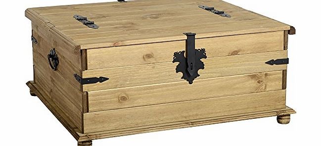 CORONA MEXICAN PINE DOUBLE STORAGE TRUNK COFFEE TABLE