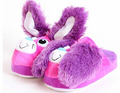 Stompeez Purple Bunny Slippers - Size Large