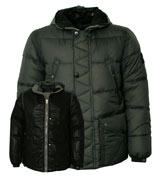 Grey / Black Reversible Hooded Jacket