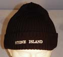 Stone Island Mens Black Chunky Ribbed Knitted Hat