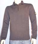 Stone Island Mens Charcoal Grey 1/4 Zip High Neck Knitted Sweater