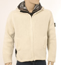 Stone Island Mens Cream & Grey Detatchable Lining Full Zip Hooded Knitted Jacket