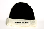 Mens Navy & Cream Fine Ribbed Knitted Hat