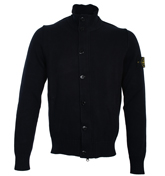 Navy Full Zip and Button Cardigan