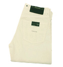 White Button Fly Canvas Jeans - 32 Leg