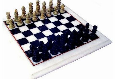 StonKraft 12``x12`` Collectible White Marble Chess Board Game Set Stone Crafted Pieces (Delivered Within 7 Days)