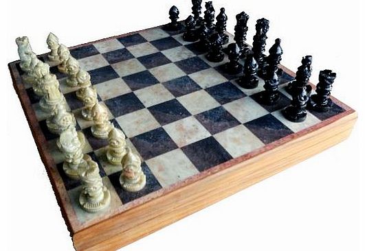 StonKraft 12``x12? Indian Stone Chess Game Board Set   Hand Crafted Stone Pieces (Delivered Within 7 Days)
