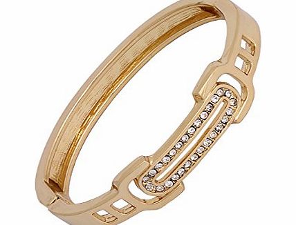 Store Indya Mothers Day Gift Chic Hand Crafted Gold Colored Bracelet with Faux Diamonds Fashion Accessories for Women